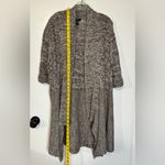 Alfani  Open-Front Cardigan Long Plus Size ‎ Knitted Brown White 3/4 Sleeves 2X Photo 2