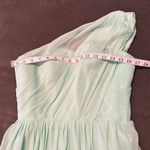 Women’s Green Chiffon One Shoulder Bridesmaid Dress Zip Up Back Size 6 Photo 8