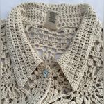 Ultra Pink NEW Crochet Cardigan Sweater Women L Ivory Grannycore Photo 6