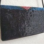 VTG ADG Fashion Imports Beaded Black Multicolor Evening Bag Purse 80s Re… Photo 6