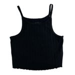 Aeropostale L Ribbed High Neck Cropped Cami Top Lettuce Hem Grunge Whimsy Goth Photo 0