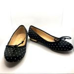 Charlotte Olympia BLACK WITH WHITE BEAD DOTS FABRIC AND LEATHER FLATS (35) Photo 2