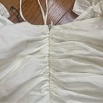 ZARA Ruched Bodycon Mini Dress Ruffled Strappy Ivory White Party Dress Sz S Photo 11