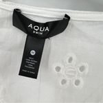 AQUA  Swim Eyelet Tiered Cover-Up Dress in White Nwt Photo 7