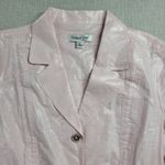 Coldwater Creek Womens Jacket Size PL Baby Pink Shimmer Linen Blend Tie Belt Photo 10