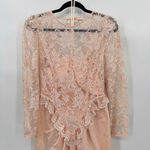 Vintage Totally 80s Peach Lace & Satin Formal Dress Huge Bow Molly Ringwald Size 6 Photo 4