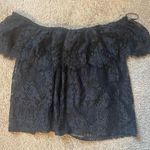 Hollister  black floral lace off-the-shoulder shirt size large Photo 0