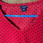 basic editions Woman’s basic edition red with black polka dots fleece pullover size 1X Photo 2