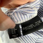 Rachel Zoe Short Sleeve Women's V-Neck Blue White Stripe Cutout T-Shirt Medium Photo 2