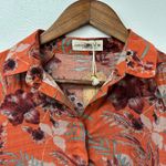 Natural Life  Rebecca Tiered Shirt Dress Rust Floral Midi Dress Size M Photo 4