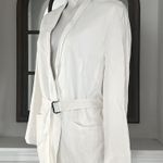 Helmut Lang  Belted Blazer in White, Size 8 EXCELLENT! Photo 4