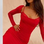 House Of CB NWOT  Katarina Red corset long sleeves maxi dress sz S Photo 2