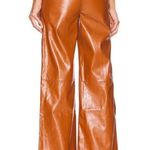 Free People  Star Crossed Lovers Straight Brown Vegan Faux Leather Pants … Photo 6
