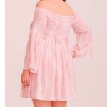 Torrid  Pink Tie Dye Off Shoulder Smocked Challis ‎ Bell Sleeve Dress Size 1X Photo 1