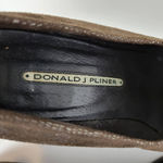 Donald J Pliner Womens Shoes Size 9‎ Silver Brown Embossed Slip Photo 6