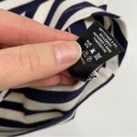 Lafayette 148 Blue & White Striped Wide Neck Cap Sleeve Blouse Womens M Shirt Size M Photo 5