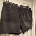 Terra & Sky NWT  Size 4X Black Denim Elastic Waist Zip Up Cotton Denim Shorts Photo 1