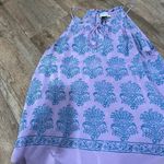 HD in Paris ANTHROPOLOGIE x  100% Silk Panorama Tank Top Lilac Teal Boho Size 10 Photo 5