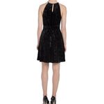 Lysse New Crushed Velvet Tassel Tie Waist Dress Sleeveless Mini Black Photo 2