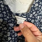 American Eagle  Women's Blue White Ditzy Print Cap Sleeve V-Neck Jumpsuit Small Photo 2