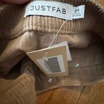 NWT JustFab Corduroy High Rise Flare Pants Camel Tan Bell Bottom Size 24 Photo 2
