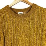 Old Navy  Cable Knit Sweater Womens M Mustard Cotton Textured Earthy Fall Cozy Photo 1