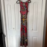 Lucky Brand  Red Paisley Belted Maxi‎ Dress Size Small Photo 1