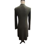Cherish Olive Green Ribbed Knit Open Front Cardigan Duster with Pockets M Photo 1