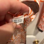 Roberta Roller Rabbit Tunic Top Women's L White Orange Coral Print Cotton Photo 6