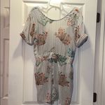 Tolani Silk Floral Striped Henna Romper Photo 3