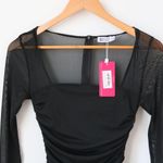 Beginning Boutique Estee Long Sleeve Mesh Party Dress Black Photo 3