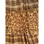 Large (Runs Big) Brand Unknown Plaid Floral Bohemian Fall Skirt Brown Size M Photo 7