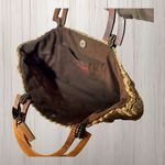 Anne Klein Woven Straw Macrame Handbag Boho Tote Purse Wooden Handles Coastal Photo 5