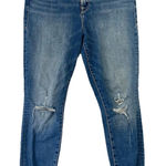 Good American  Good Waist Skinny Jeans High Rise Mid Wash Distressed Women 14/32 Photo 0