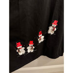 Vintage Karla Marie Applique Snowman Maxi Dress Black Slit Hem Size 2X Photo 9