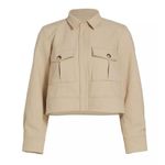 Ba&sh  Flint Pocket Jacket Cropped Shacket Sable Minimalist Spring Button… Photo 6