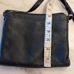 Michael Kors Black Leather Crossbody Bag MK Logo Gold Tone Adjustable Strap Photo 6