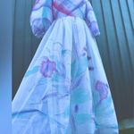 American Vintage Vintage 1970s 1980s Watercolor Puff Sleeve Dress Photo 0