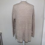 Poof! Woman’s Oversized Tan Knitted Style Open front Cardigan - Size Small Photo 2
