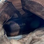 Clarks black heeled zip up leather booties neutral minimal basic size 5.5 Photo 6