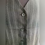 Vintage 90s Worthington pinstriped sleeveless button down vest dress, size 12 Black Photo 2