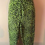Butterfly Dsigns Lime Leopard Print Leggings Sz L Green Size L Photo 1