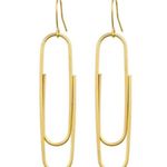 Paper Clip Earrings Gold Minimalist Fashion Jewelry Gift Photo 1