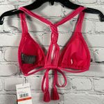 Vince Camuto Crochet Lace Tie Front Triangle Bra Bikini Dragon Fruit Pink XS NWT Photo 2