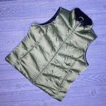 Eddie Bauer  goose down filled Puffer Vest Jacket Women's Size LG metallic Green Photo 0