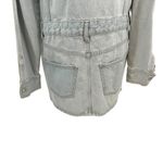 ZARA Denim Short Mini Dress Light Wash Blue Long Sleeves Coverall Size Large Photo 9