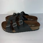 Cliffs White Mountain Footbeds 3 Strap Sandals Black faux Leather  Women’s Size 8 Photo 2