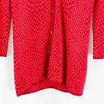 Isaac Mizrahi LIVE Red Snake Print V-Neck Cardigan Sweater Photo 2