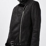 Topshop faux shearling Moto jacket black Photo 0