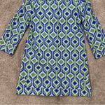 Jude Connally Marlowe Trellis Cobalt Kelly Dress Collared 3/4 Sleeve Preppy S Blue Photo 9